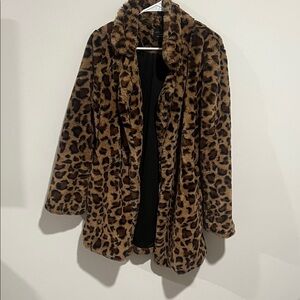 Kendall & Kylie Brown Leopard Teddy Jacket